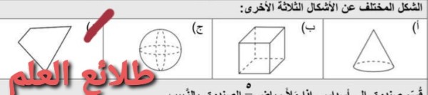 الشكل المختلف عن الأشكال الثلاثة الأخرى؟